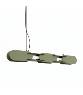 Chain 91cm LED Bar Pendant Ceiling Light Olive Green 4000K-1