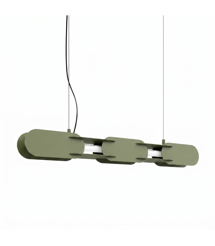 Chain 91cm LED Bar Pendant Ceiling Light Olive Green 4000K-1
