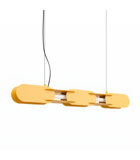 Chain 91cm Integrated LED Bar Pendant Ceiling Light Yellow 4000K-1
