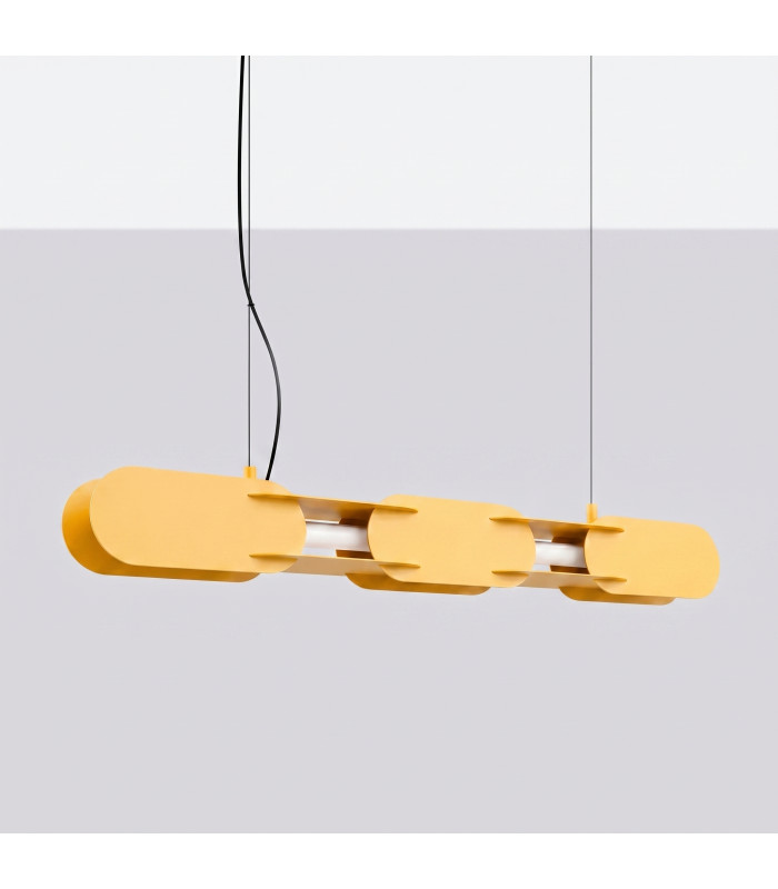 Chain 91cm Integrated LED Bar Pendant Ceiling Light Yellow 4000K-2