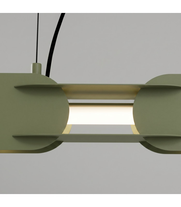 Chain 91cm LED Bar Pendant Ceiling Light Olive Green 4000K-4