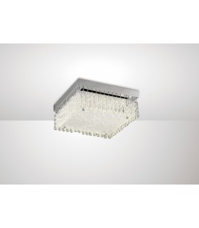 Small Square Flush Ceiling 18W 1700lm LED 4200K Polished Chrome, Crystal - 2