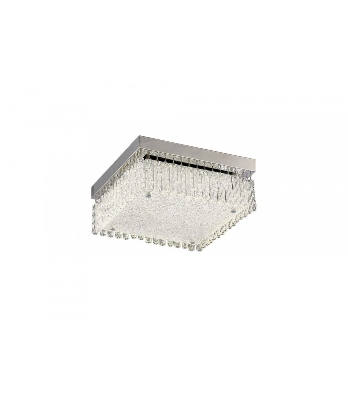 Small Square Flush Ceiling 18W 1700lm LED 4200K Polished Chrome, Crystal - 4
