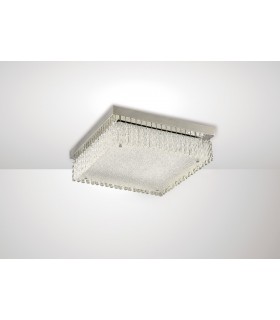 Large Square Flush Ceiling 21W 1800lm LED 4200K Polished Chrome, Crystal - 2