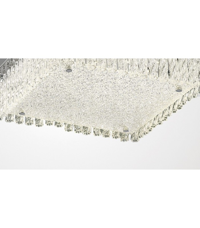 Large Square Flush Ceiling 21W 1800lm LED 4200K Polished Chrome, Crystal - 4