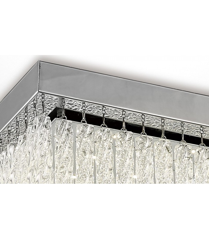 Large Square Flush Ceiling 21W 1800lm LED 4200K Polished Chrome, Crystal - 6