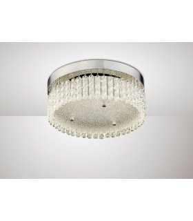 Small Round Flush Ceiling 18W 1600lm LED 4200K Polished Chrome, Crystal - 2
