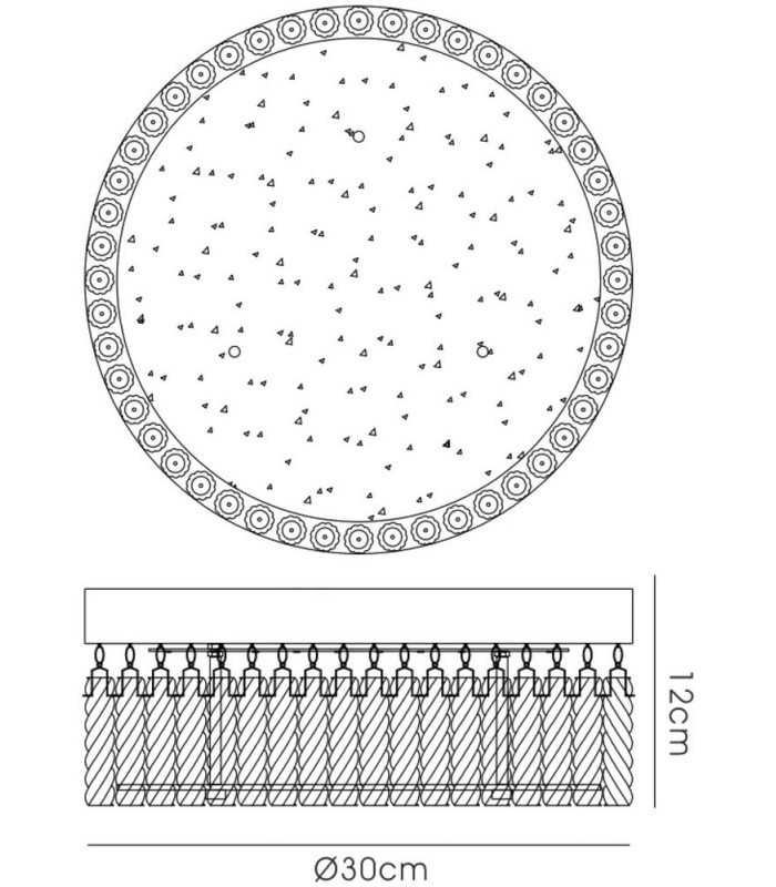 Small Round Flush Ceiling 18W 1600lm LED 4200K Polished Chrome, Crystal - 3