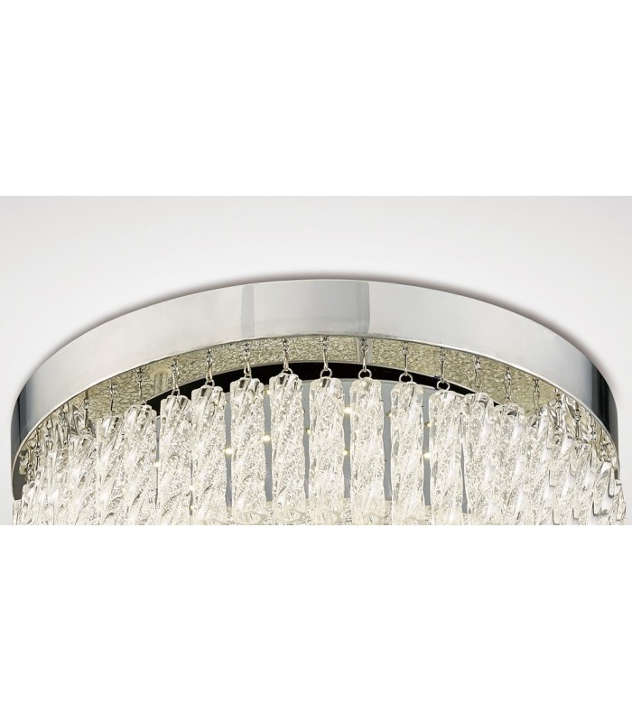 Small Round Flush Ceiling 18W 1600lm LED 4200K Polished Chrome, Crystal - 7