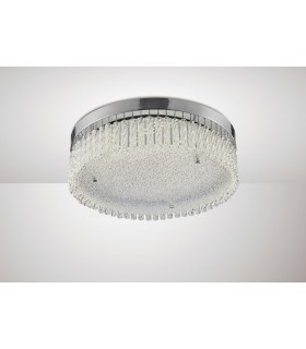 Large Round Flush Ceiling 21W 1900lm LED 4200K Polished Chrome, Crystal - 2