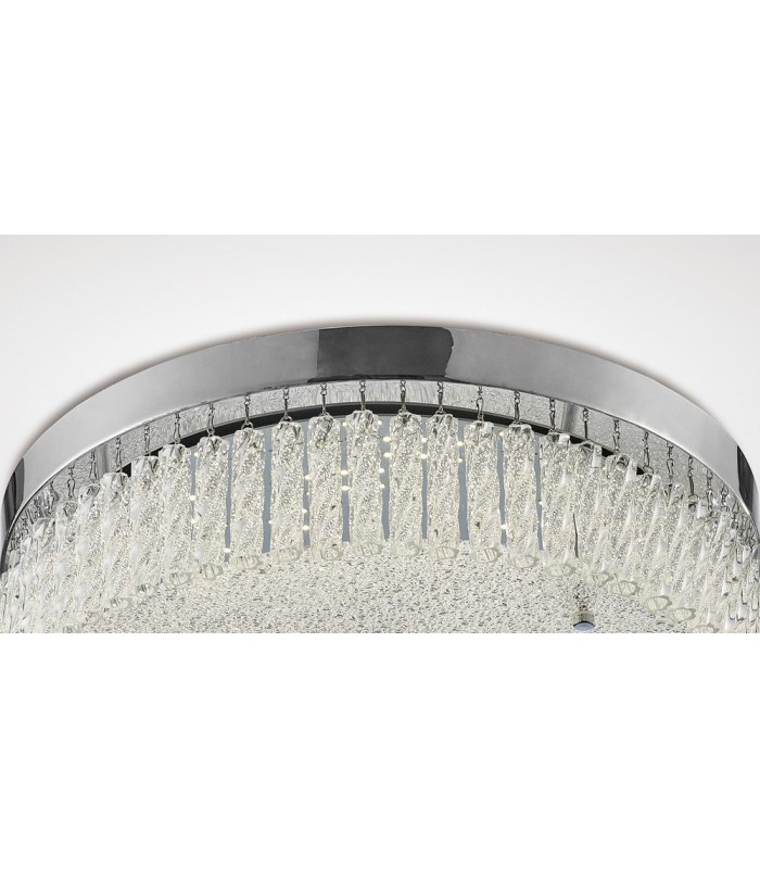 Large Round Flush Ceiling 21W 1900lm LED 4200K Polished Chrome, Crystal - 6