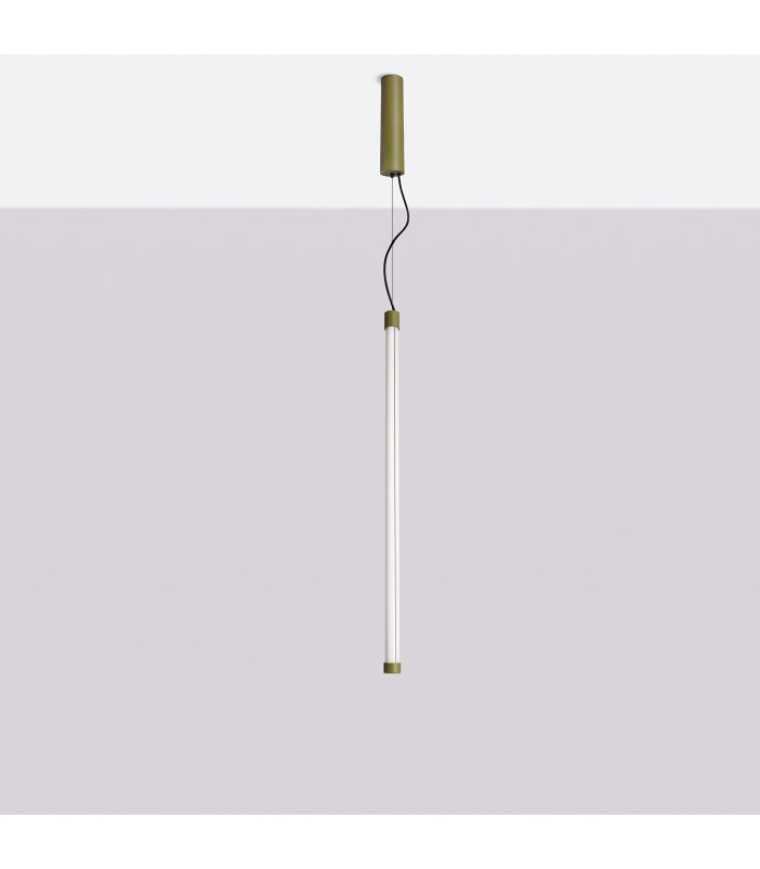 Trang LED 75cm Slim Pendant Ceiling Light Olive Green 4000K-3