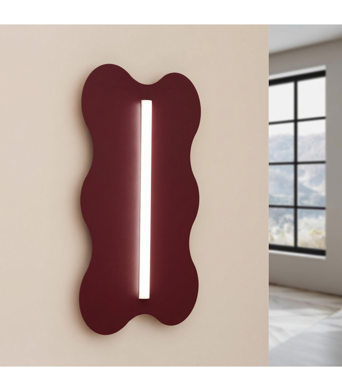 Klover Flush Wall Lamp Burgundy 1x S14d-3