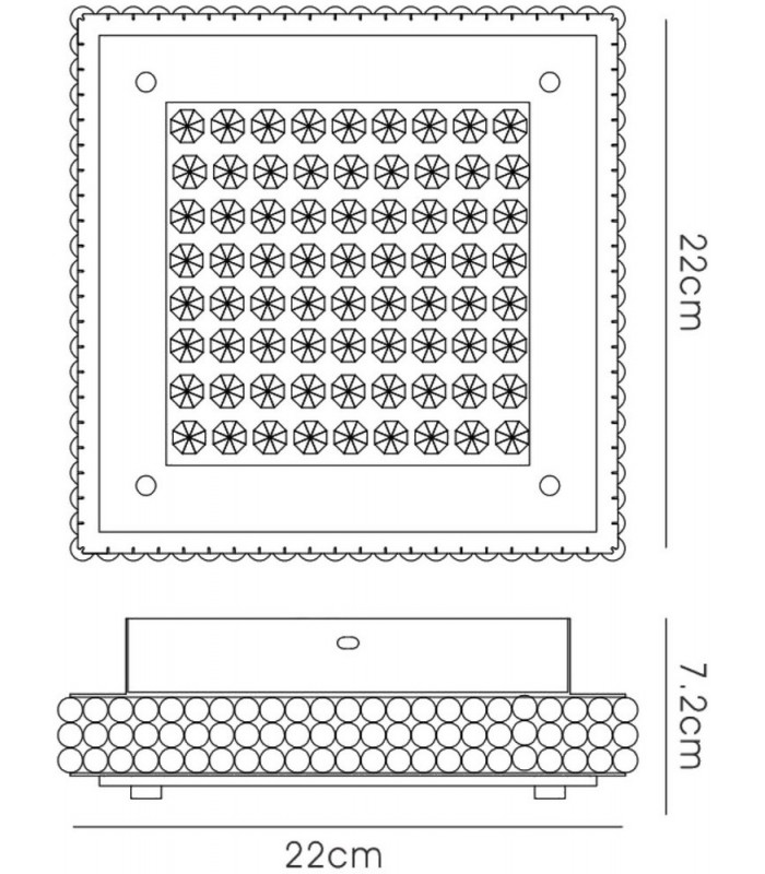 Flush Ceiling 12W 1200lm LED 4000K Stainless Steel, Crystal - 3