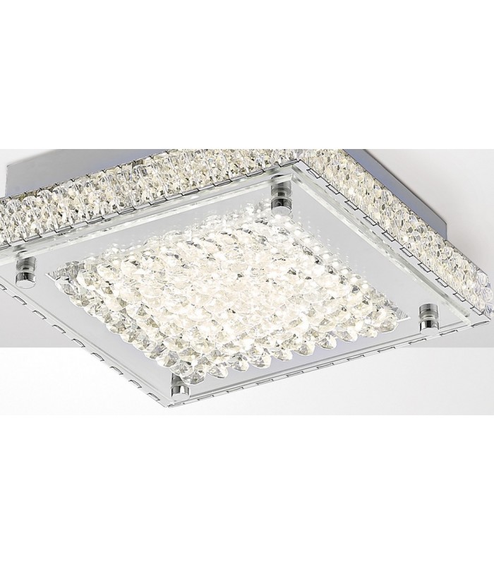 Flush Ceiling 12W 1200lm LED 4000K Stainless Steel, Crystal - 4