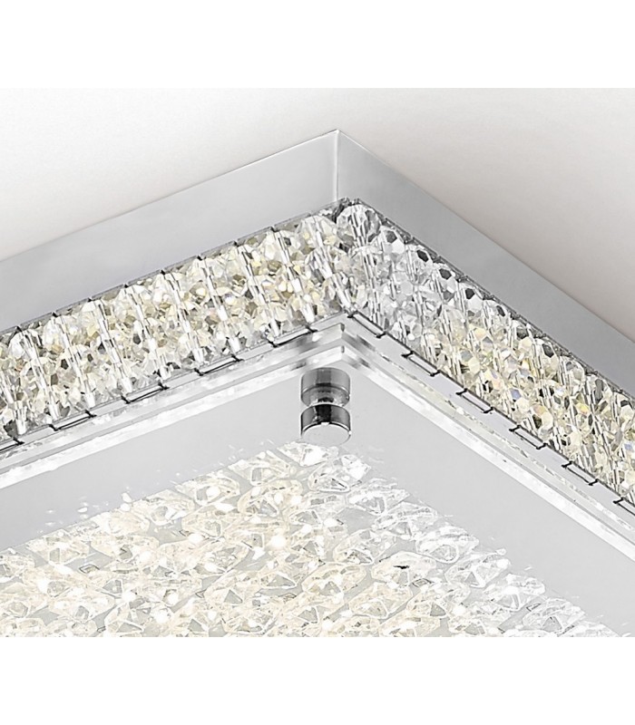 Flush Ceiling 18W 1800lm LED 4000K Stainless Steel, Crystal - 6