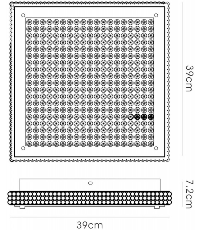 Flush Ceiling 21W 2100lm LED 4000K Stainless Steel, Crystal - 3