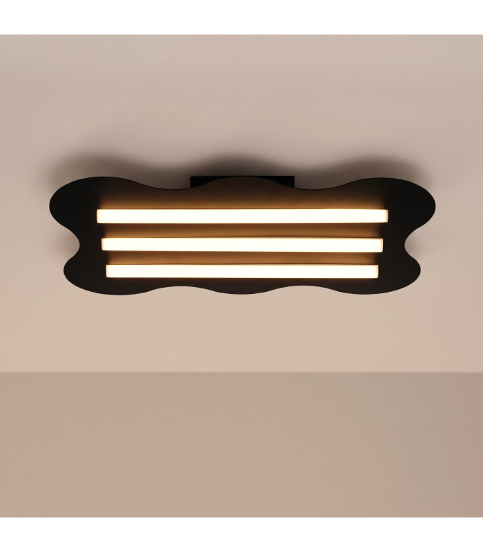 Klover Flush Ceiling Light Black 1x S14d-3
