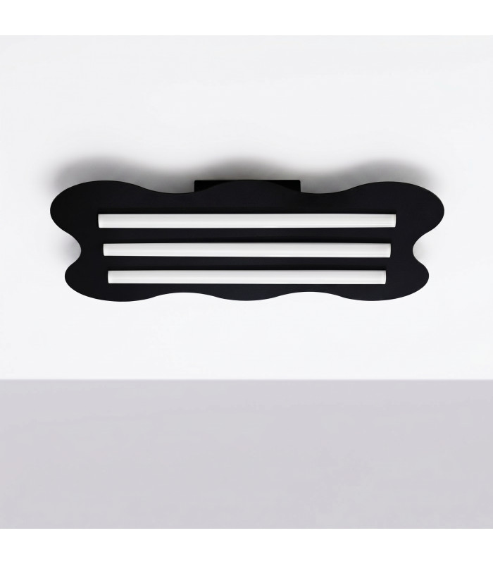 Klover Flush Ceiling Light Black 1x S14d-4