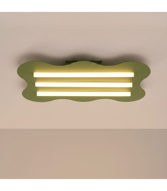 Klover Flush Ceiling Light Olive Green 1x S14d-3