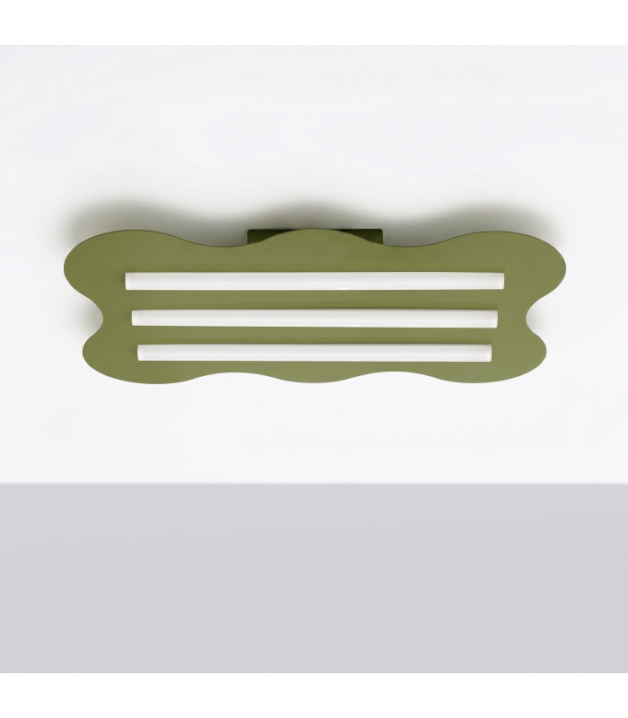 Klover Flush Ceiling Light Olive Green 1x S14d-4