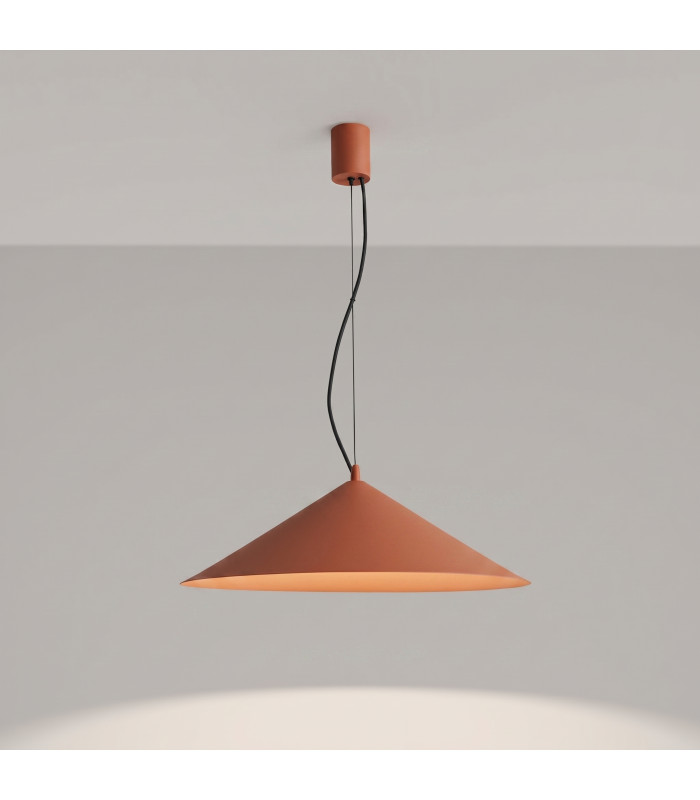 Fint LED Dome Pendant Ceiling Light Red Ochre 4000K-3
