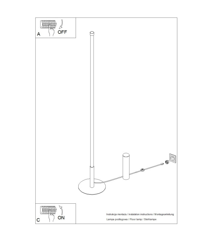 Trang LED Integrated Floor Lamp Ultramarine 3000K-9