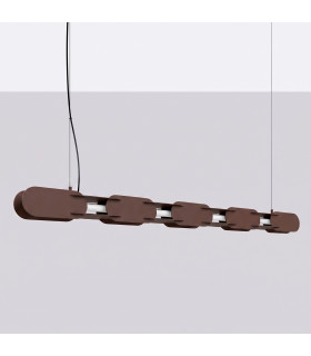 Chain 158cm LED Bar Pendant Ceiling Light Brown 3000K-2