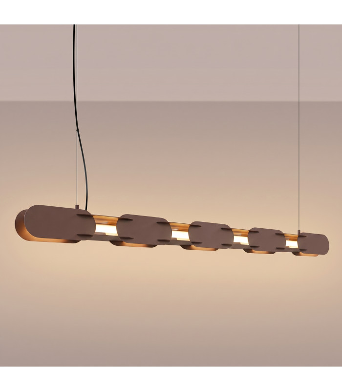 Chain 158cm LED Bar Pendant Ceiling Light Brown 3000K-3