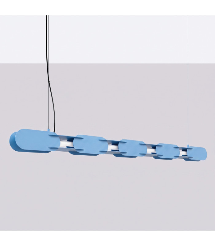 Chain 158cm LED Bar Pendant Ceiling Light Blue 3000K-2