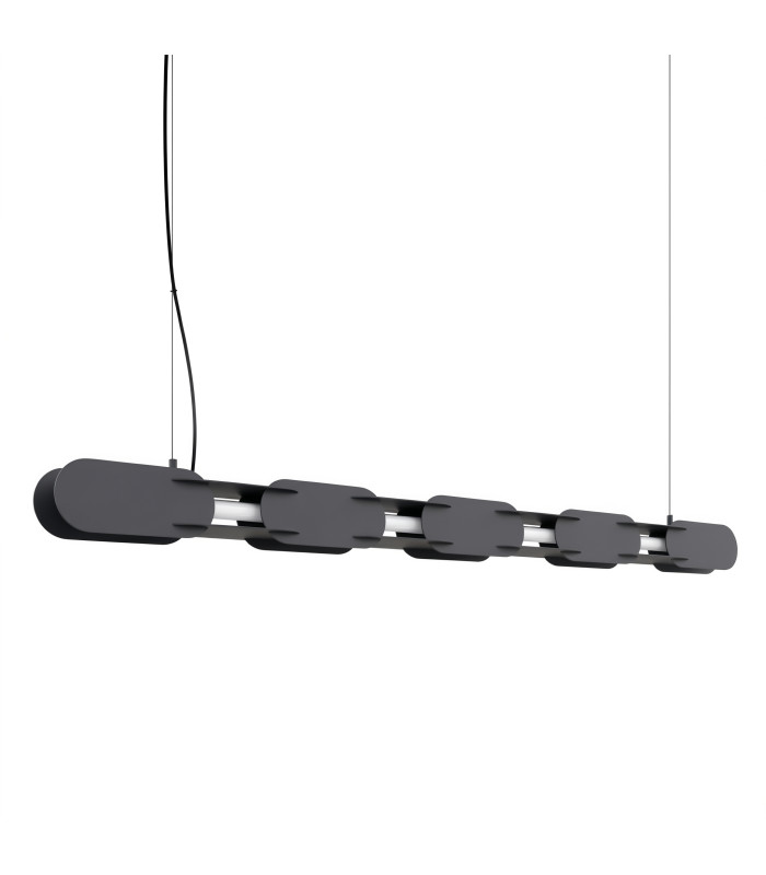 Chain 158cm LED Bar Pendant Ceiling Light Black 3000K-1