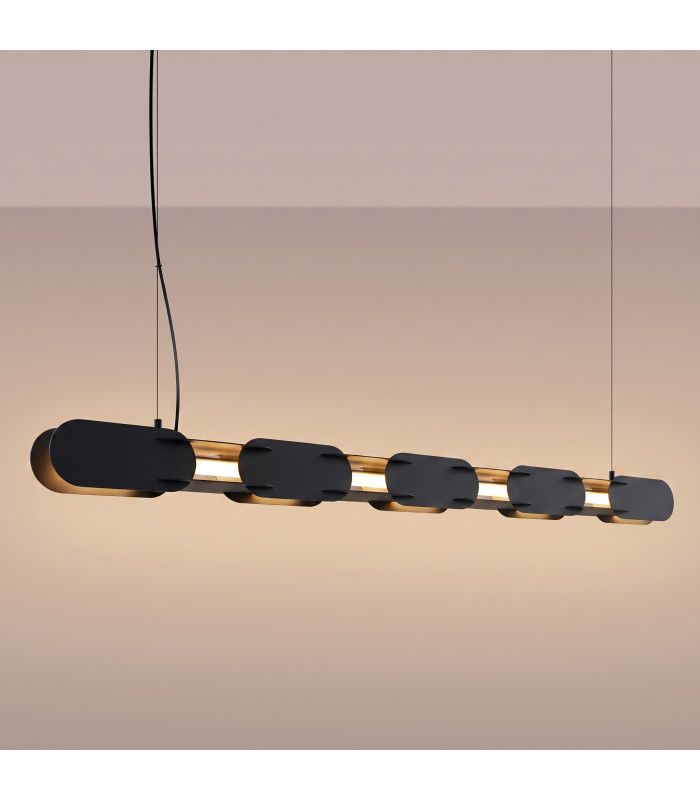 Chain 158cm LED Bar Pendant Ceiling Light Black 3000K-3