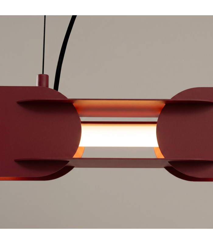 Chain 158cm LED Bar Pendant Ceiling Light Burgundy 3000K-4