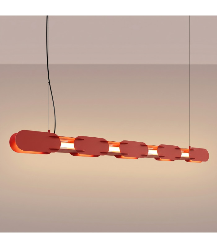 Chain 158cm LED Bar Pendant Ceiling Light Red 3000K-3