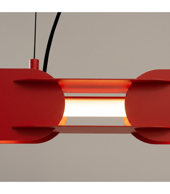 Chain 158cm LED Bar Pendant Ceiling Light Red 3000K-4