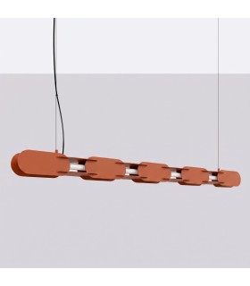 Chain 158cm LED Bar Pendant Ceiling Light Red Ochre 3000K-2