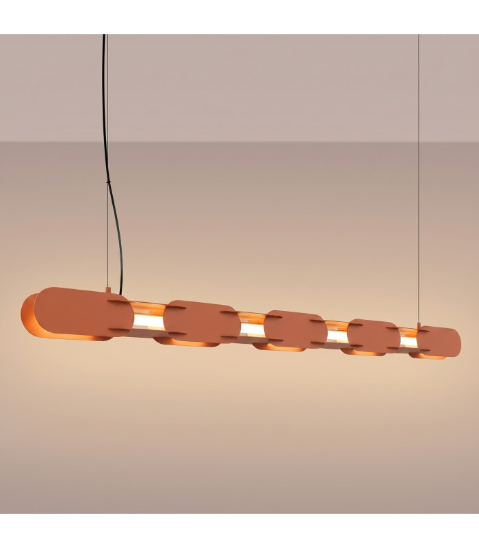 Chain 158cm LED Bar Pendant Ceiling Light Red Ochre 3000K-3