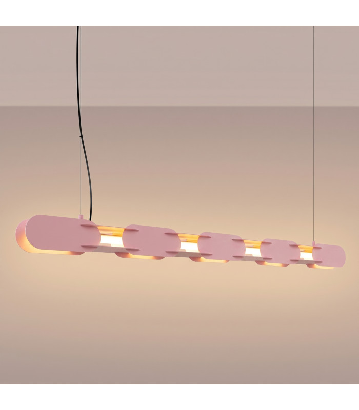 Chain 158cm LED Bar Pendant Ceiling Light Pink 3000K-3