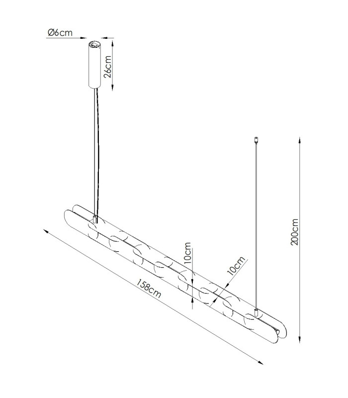 Chain 158cm LED Bar Pendant Ceiling Light Pink 3000K-6