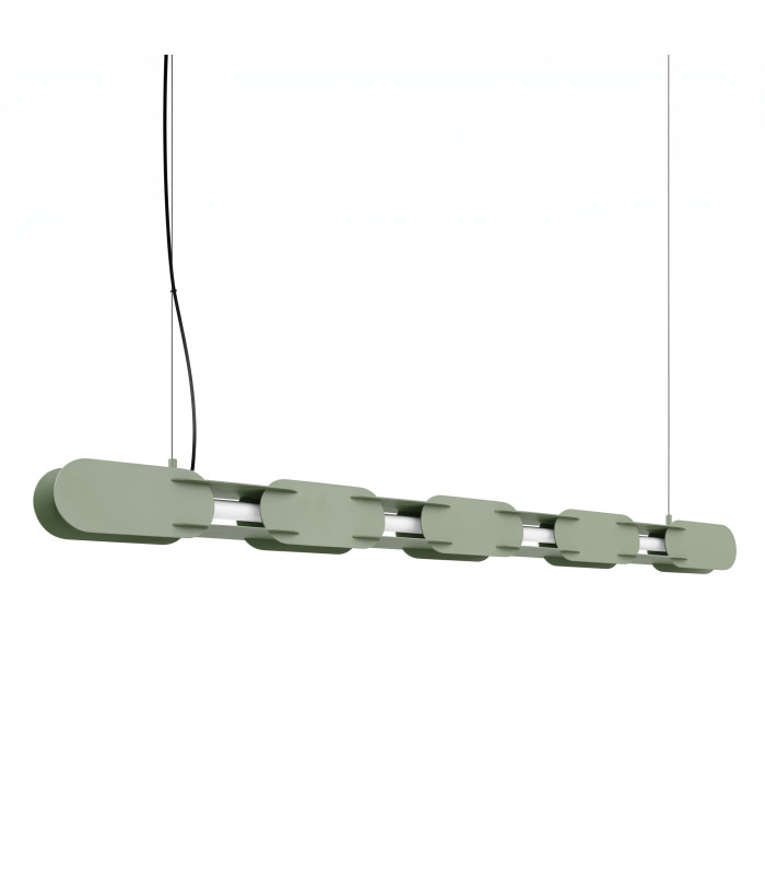 Chain 158cm LED Bar Pendant Ceiling Light Olive Green 3000K-1