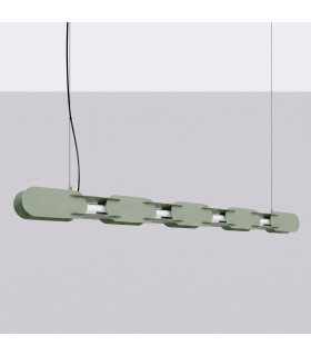Chain 158cm LED Bar Pendant Ceiling Light Olive Green 3000K-2