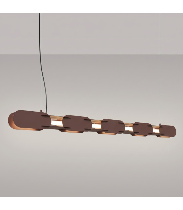 Chain 158cm LED Bar Pendant Ceiling Light Brown 4000K-3