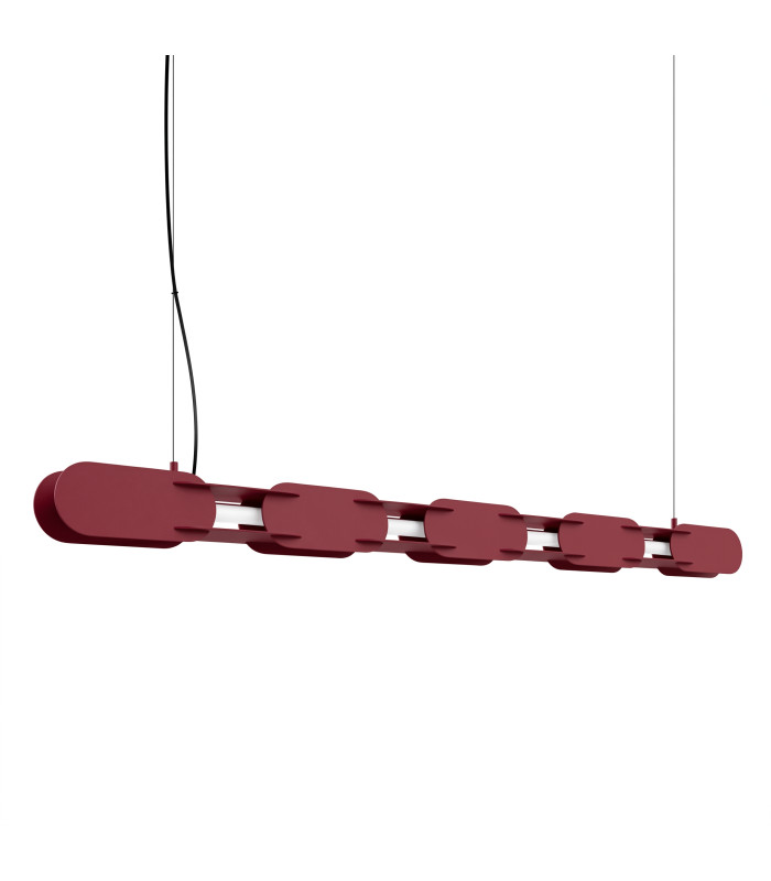 Chain 158cm LED Bar Pendant Ceiling Light Burgundy 4000K-1