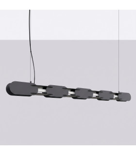 Chain 158cm LED Bar Pendant Ceiling Light Black 4000K-2
