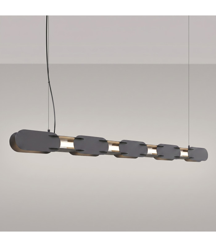Chain 158cm LED Bar Pendant Ceiling Light Black 4000K-3