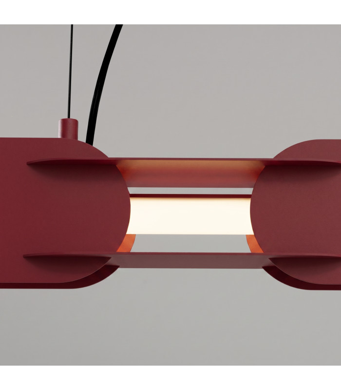 Chain 158cm LED Bar Pendant Ceiling Light Burgundy 4000K-4