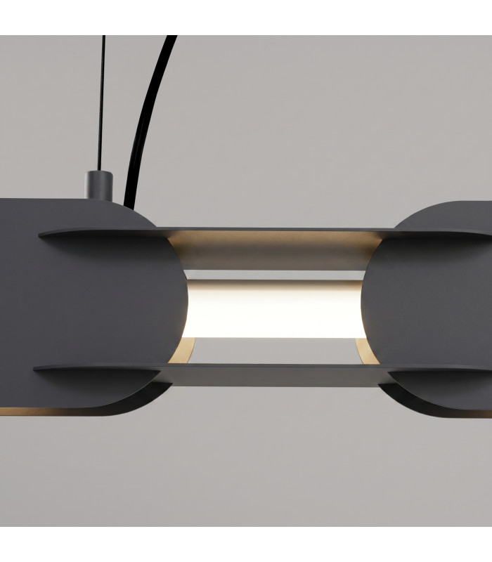 Chain 158cm LED Bar Pendant Ceiling Light Black 4000K-4