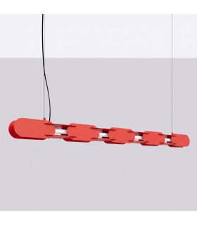 Chain 158cm LED Bar Pendant Ceiling Light Red 4000K-2