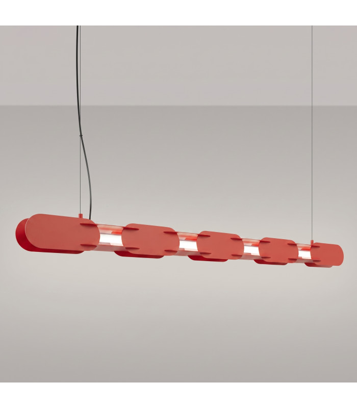 Chain 158cm LED Bar Pendant Ceiling Light Red 4000K-3