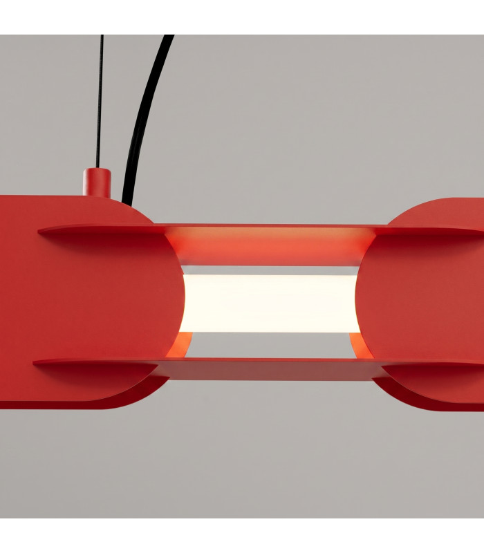 Chain 158cm LED Bar Pendant Ceiling Light Red 4000K-4